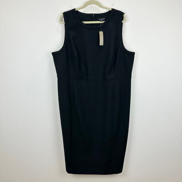 J.Crew Sheath Dress Four Season Stretch Minimalist Office Work Black US 22 NWT - Picture 6 of 13
